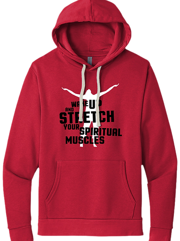 Wake Up and Stretch Fleece Pullover Hoodie - Red