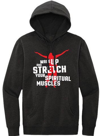 Wake Up and Stretch Fleece Pullover Hoodie - Black